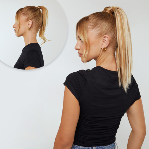 Clip in Ponytail Human Hair Extensions 12 Inch 65g